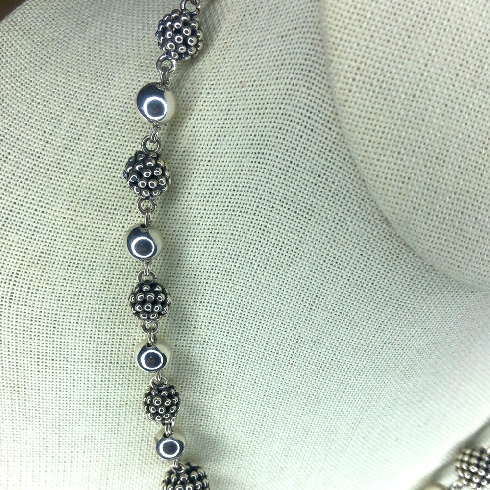 MICHAEL DAWKINS Starry Night Sterling Clusters, Silver Globes, Pearl Necklace - Picture 9 of 17